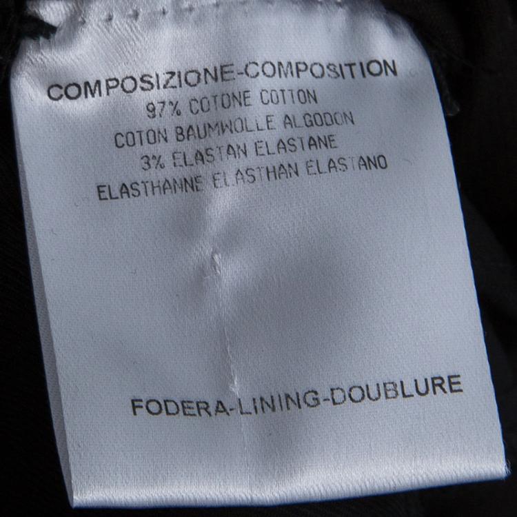 Pre Owned Gucci Black Cotton Straight Fit Trousers M