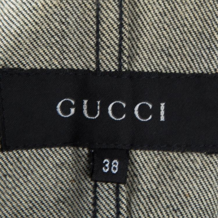 Pre Owned Gucci Black Denim  Button Front Fitted Jacket S