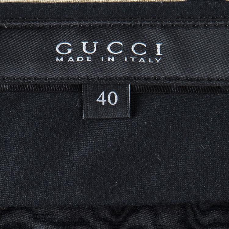 Pre Owned Gucci Brown Animal Printed Silk Trousers S