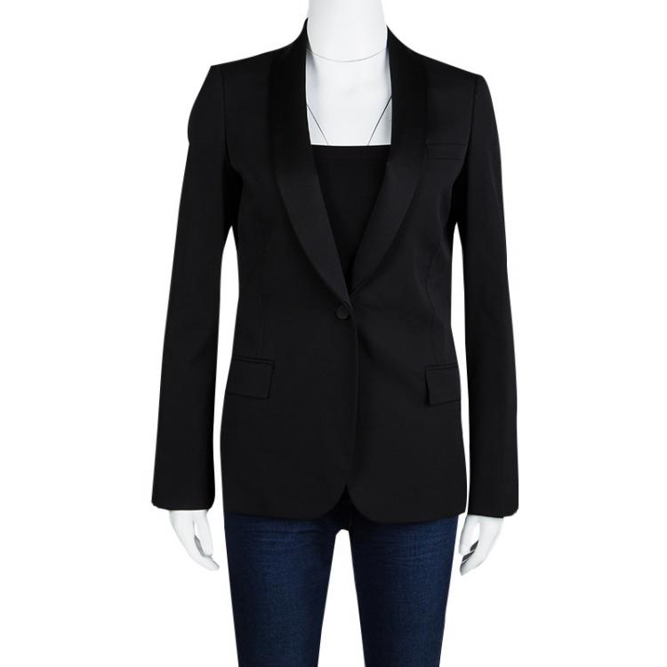 Gucci Black Wool Satin Lapel Detail Blazer M Gucci | TLC