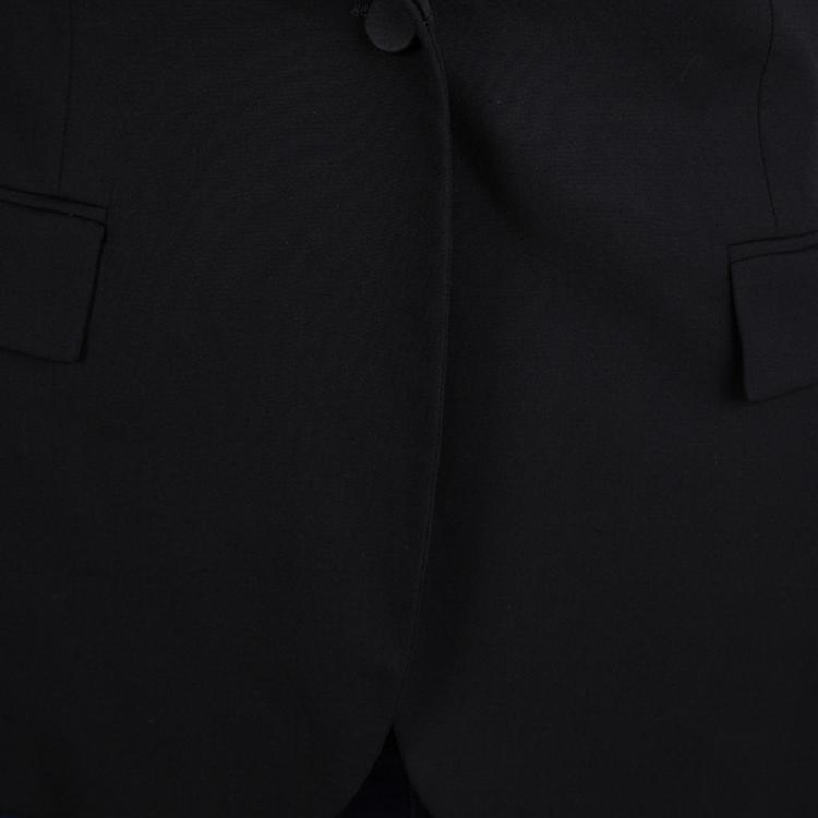Pre Owned Gucci Black Wool Satin Lapel Detail Blazer M