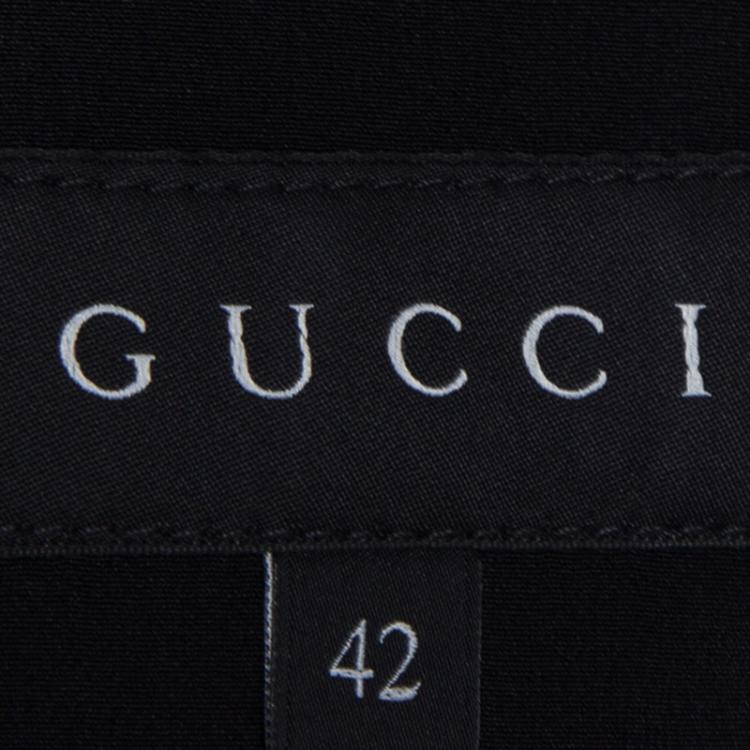 Pre Owned Gucci Black Wool Satin Lapel Detail Blazer M