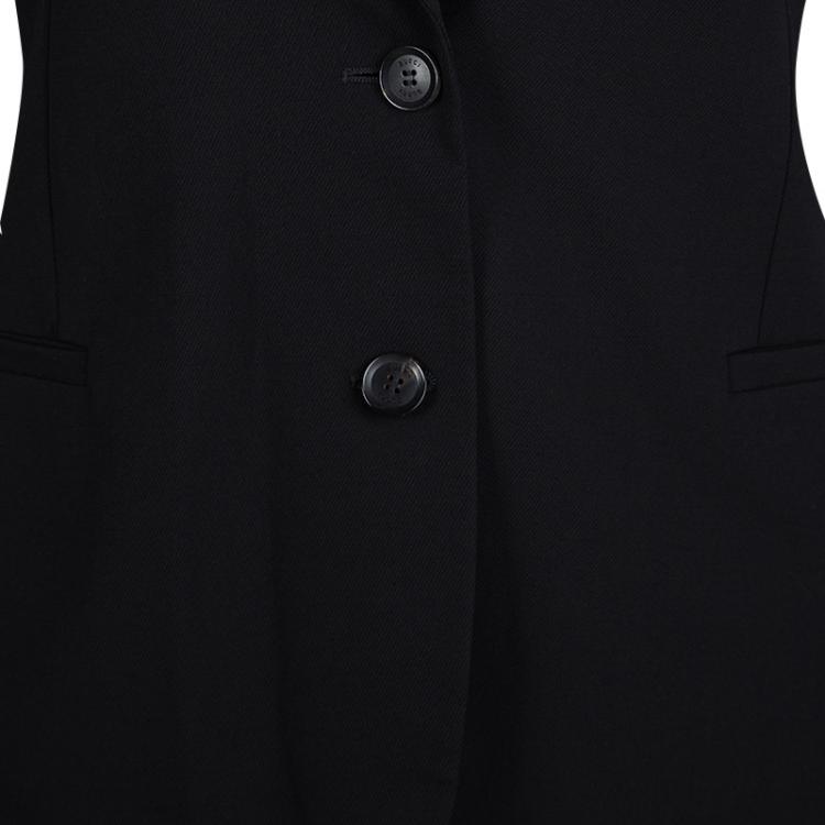 Pre Owned Gucci Black Wool Floral Lining Blazer M