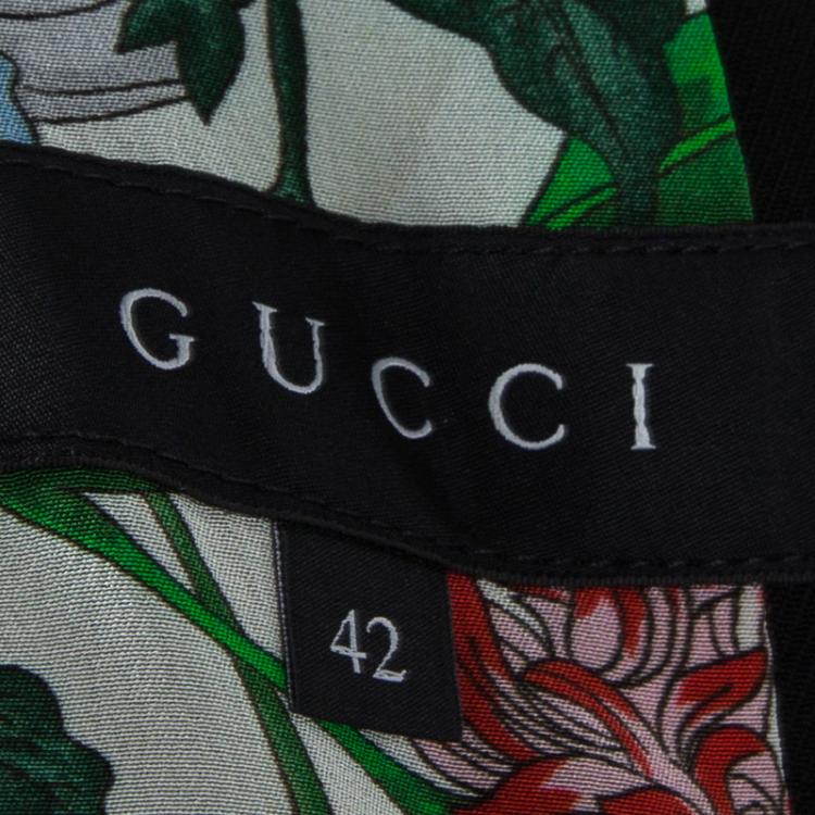 Pre Owned Gucci Black Wool Floral Lining Blazer M