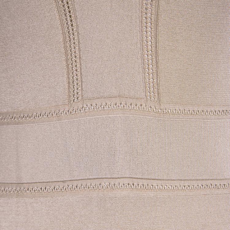 Pre Owned Gucci Pale Pink Perforated Knit Sleeveless Top M