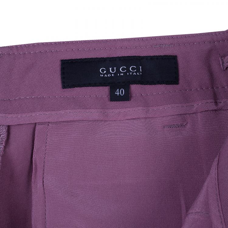 مملوكة مسبقًا Gucci Mauve Tapered Trousers M