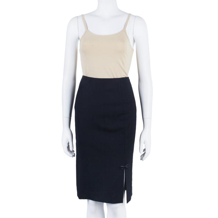 Pre Owned Gucci Black Pencil Skirt S
