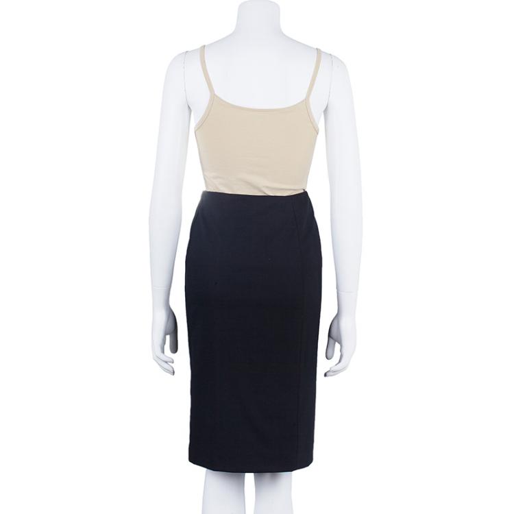 Pre Owned Gucci Black Pencil Skirt S