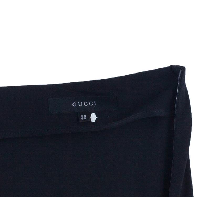 Pre Owned Gucci Black Pencil Skirt S
