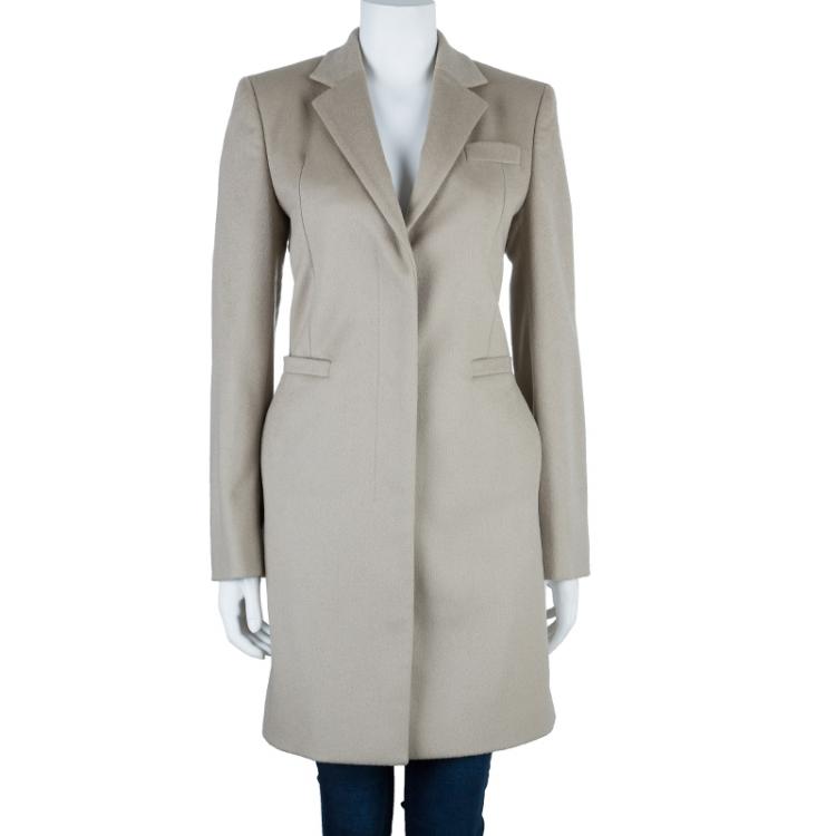 Pre Owned Gucci Beige Wool Long Coat M