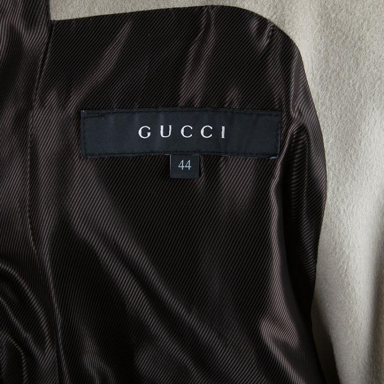 Pre Owned Gucci Beige Wool Long Coat M