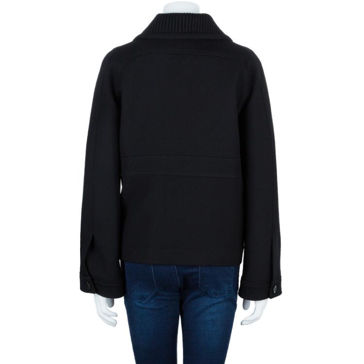 Pre Owned Gucci Black Wool Double Breasted Coat M