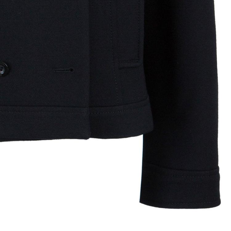 Pre Owned Gucci Black Wool Double Breasted Coat M