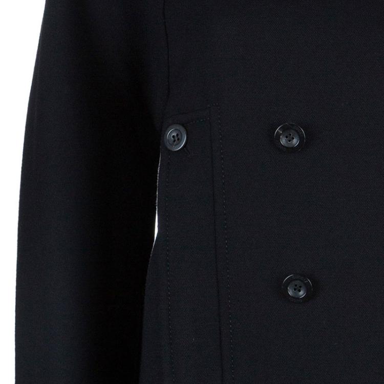 Pre Owned Gucci Black Wool Double Breasted Coat M