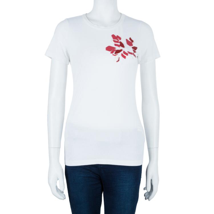 Pre Owned Gucci Embellished White T-Shirt S