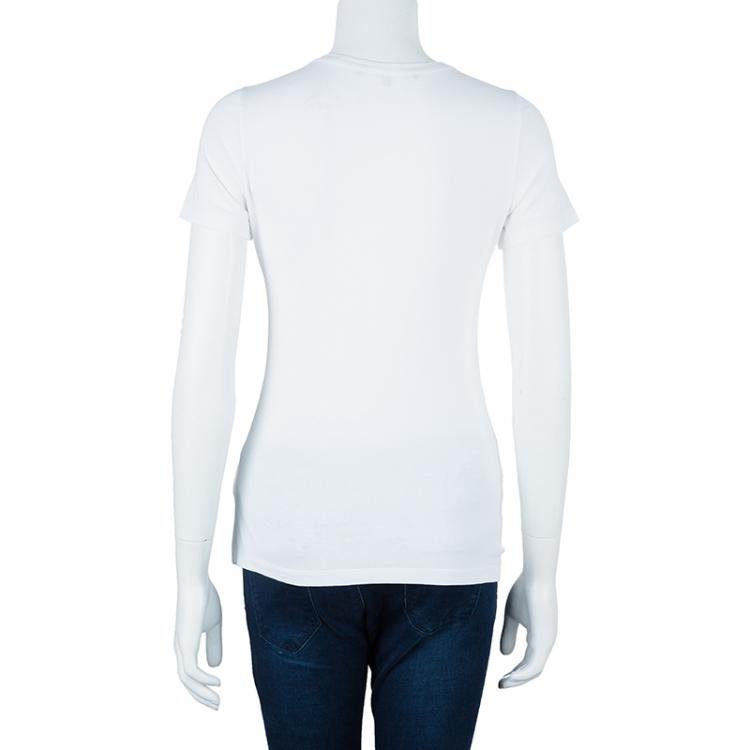 Pre Owned Gucci Embellished White T-Shirt S