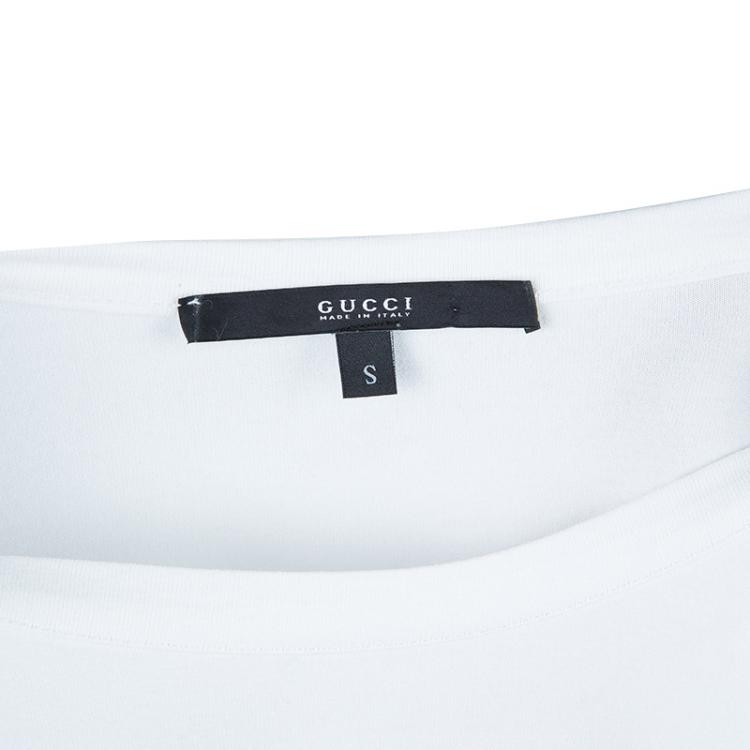 Pre Owned Gucci Embellished White T-Shirt S