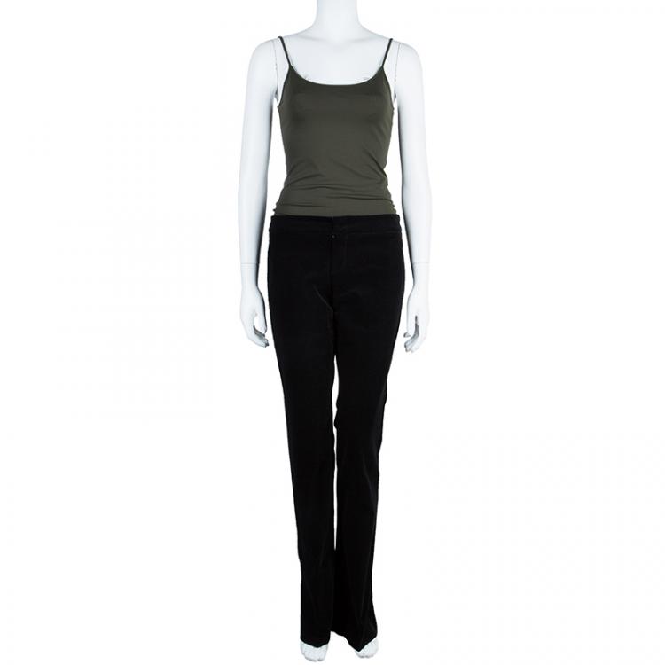 Pre Owned Gucci Black Velvet Flare Pants S