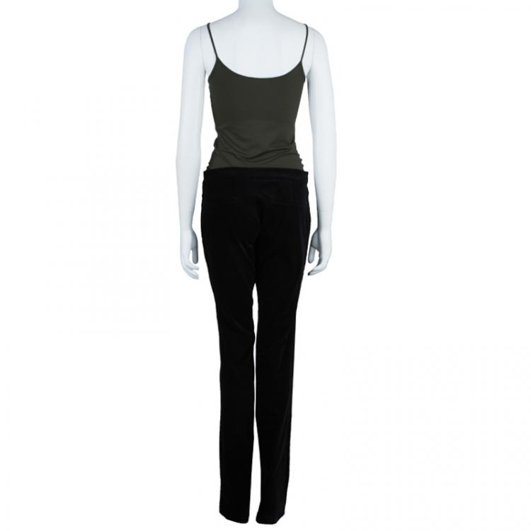Pre Owned Gucci Black Velvet Flare Pants S