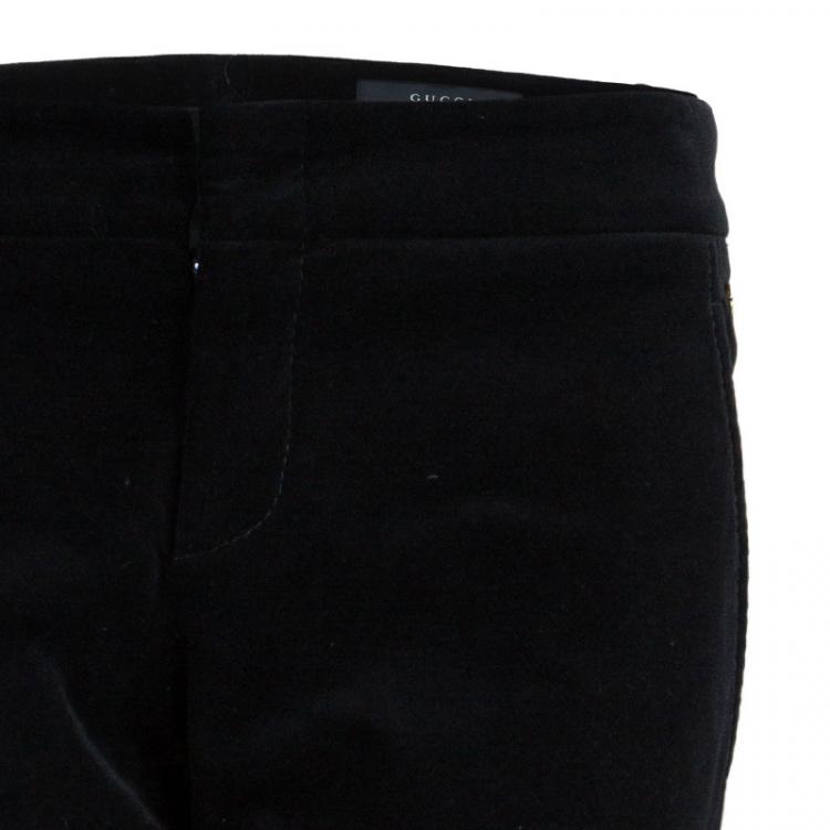 Pre Owned Gucci Black Velvet Flare Pants S