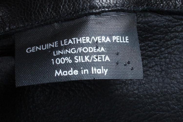 Pre Owned Gucci Black Collarless Leather Jacket M