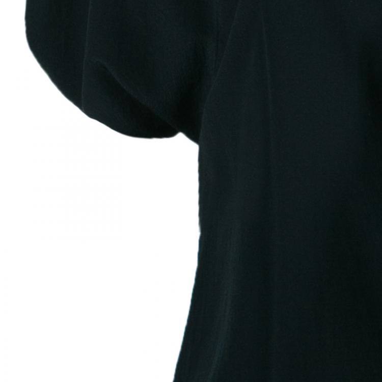 Pre Owned Gucci Black Silk Button Down Top S