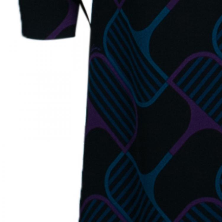 Pre Owned Gucci Abstract Print Full Sleeve Dress M