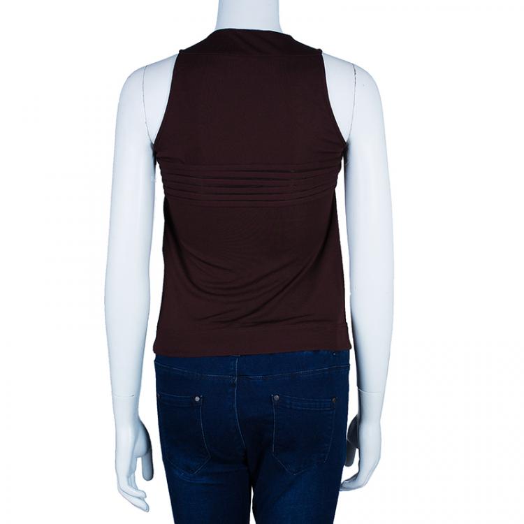 Pre Owned Gucci Brown Halterneck Top XS