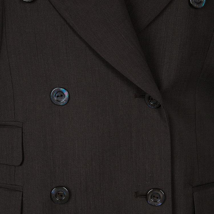 Pre Owned Gucci Grey/Brown Tailored Blazer M