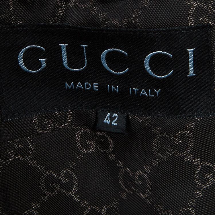 Pre Owned Gucci Grey/Brown Tailored Blazer M