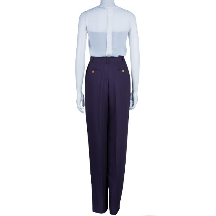 Pre Owned Gucci Purple Wide Leg Trousers M