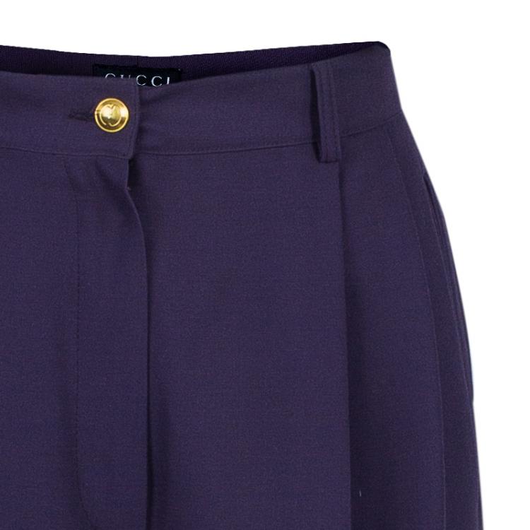 Pre Owned Gucci Purple Wide Leg Trousers M