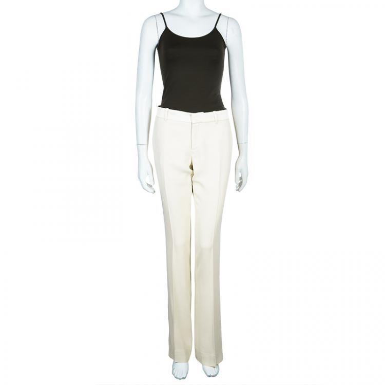 Pre Owned Gucci Cream Tailored Trousers M