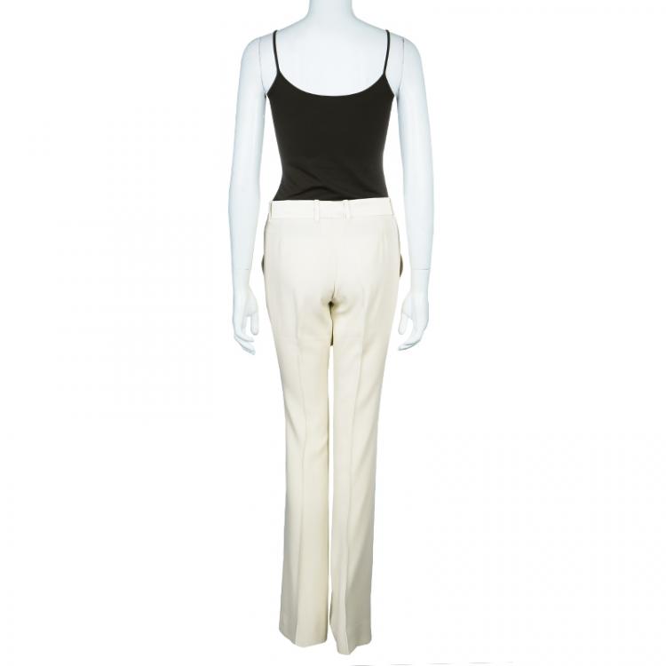 Pre Owned Gucci Cream Tailored Trousers M