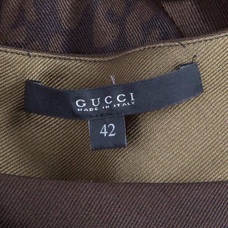 Pre Owned Gucci Green One Shoulder Dress M