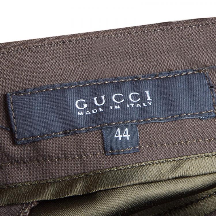 Pre Owned Gucci Olive Green Trousers M