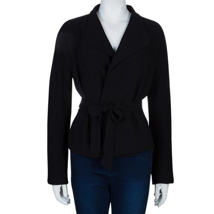 Pre Owned Gucci Black Belted Blazer L