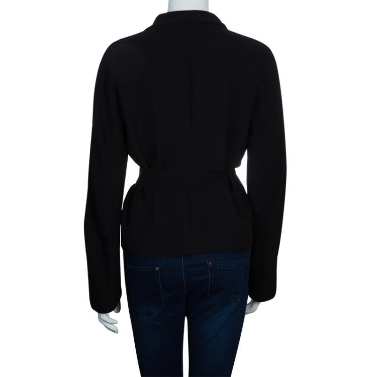 Pre Owned Gucci Black Belted Blazer L