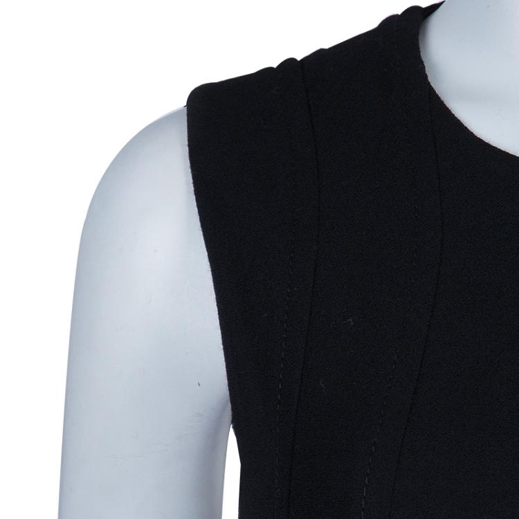 Pre Owned Gucci Black Belted A Line Dress L