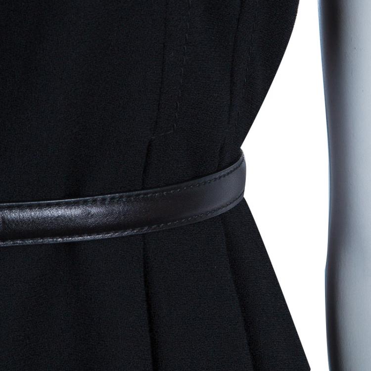 Pre Owned Gucci Black Belted A Line Dress L