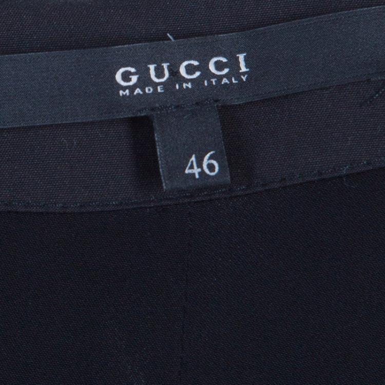 Pre Owned Gucci Black Belted A Line Dress L