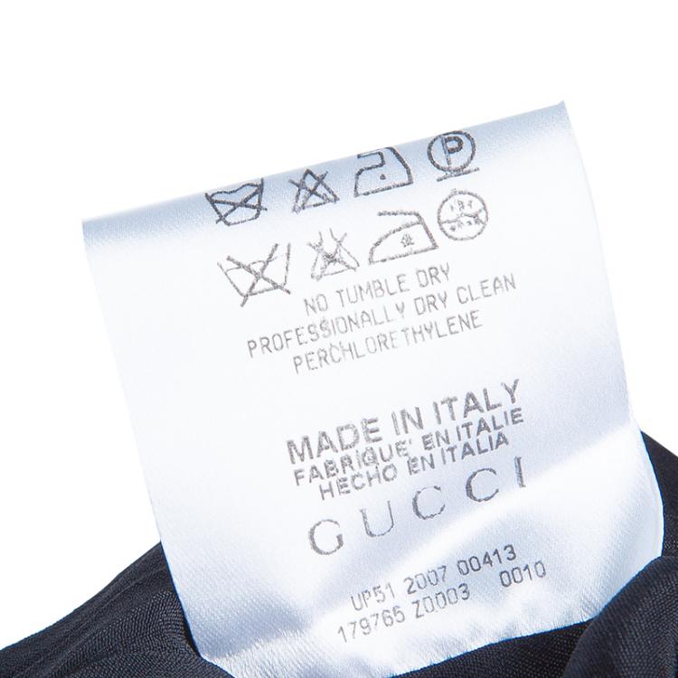 Pre Owned Gucci Black Belted A Line Dress L