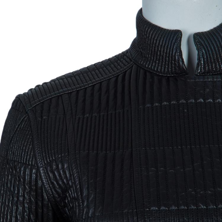 Pre Owned Gucci Black Leather Jacket M