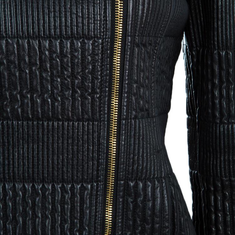 Pre Owned Gucci Black Leather Jacket M