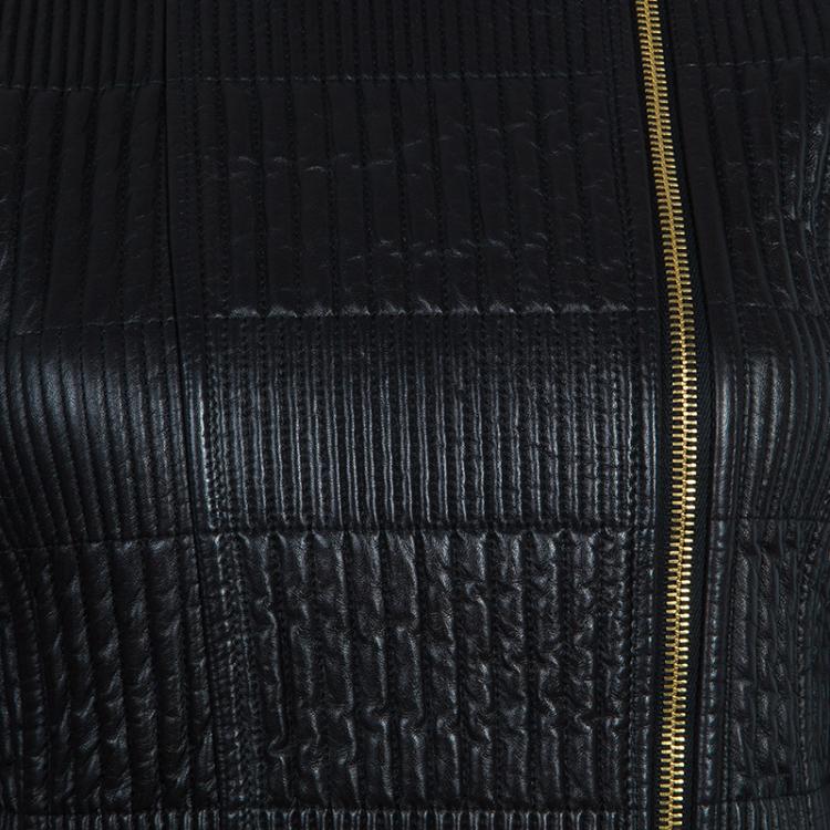 Pre Owned Gucci Black Leather Jacket M