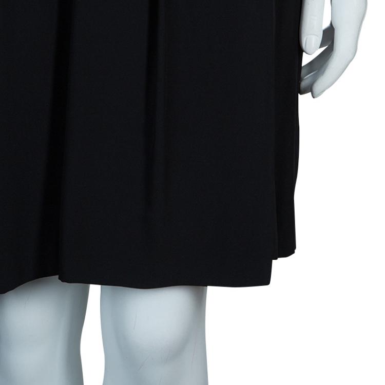 Pre Owned Gucci Black Gold Belted Dress M