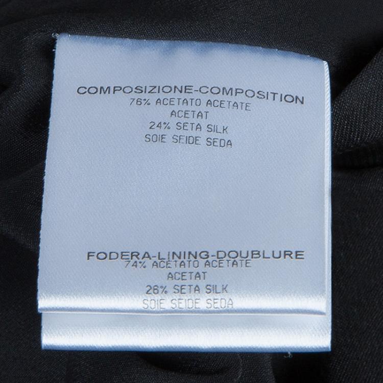 Pre Owned Gucci Black Gold Belted Dress M