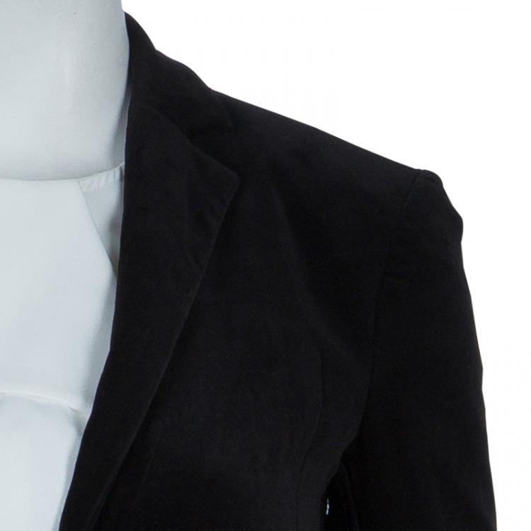 Pre Owned Gucci Black Rib Detail Blazer S