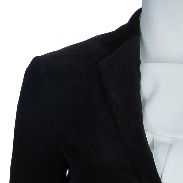 Pre Owned Gucci Black Rib Detail Blazer S