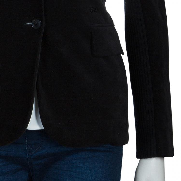 Pre Owned Gucci Black Rib Detail Blazer S